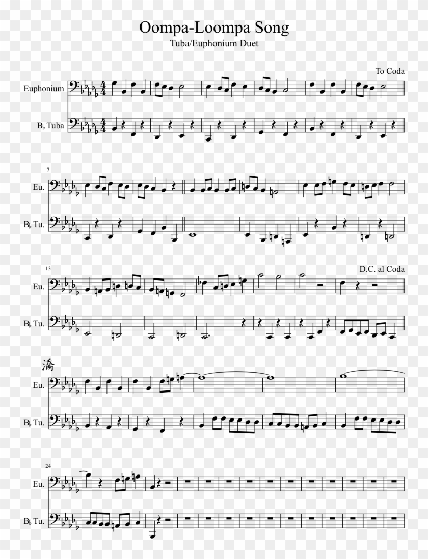 Oompa Loompa Song Duet Yoshi S Island Music Box Sheet Music Clipart Pikpng