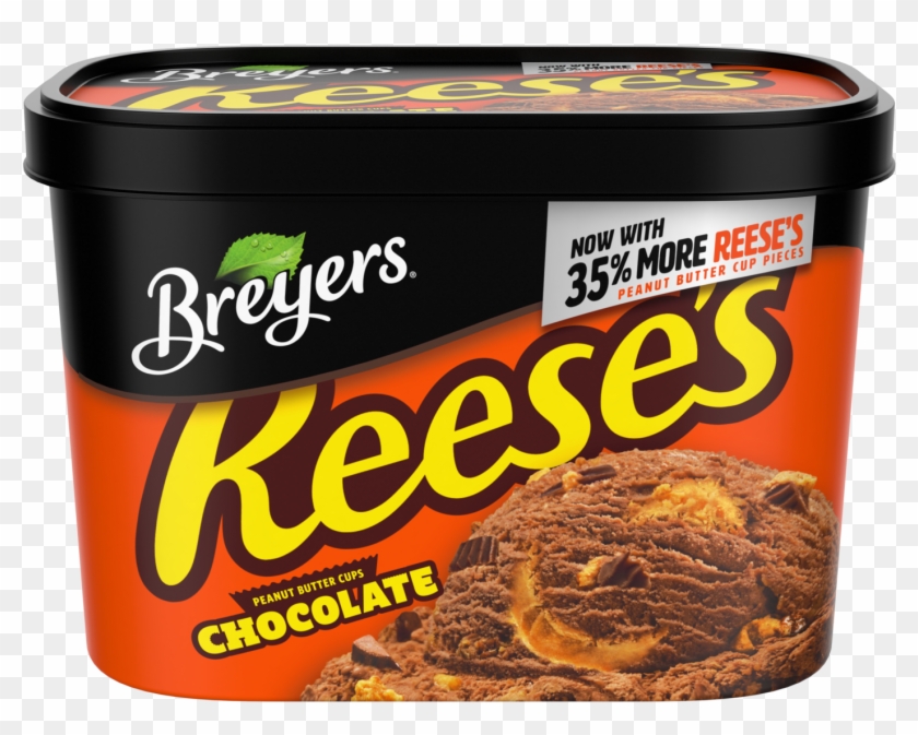 A 48 Ounce Tub Of Breyers Reese's Chocolate Front Of - Baked Goods Clipart #5761657