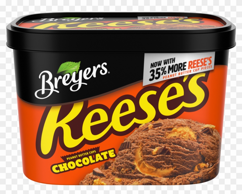 A 48 Ounce Tub Of Breyers Reese's Chocolate Front Of - Baked Goods Clipart