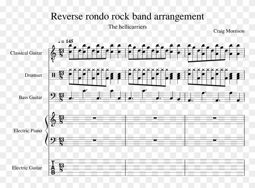 Reverse Rondo Rock Band Arrangement Sheet Music For - Sheet Music Clipart