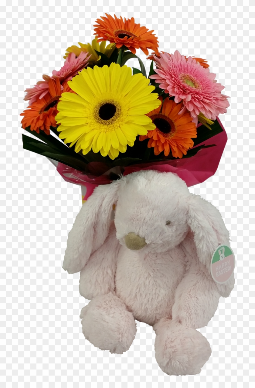 Easter Flowers & Soft Bunny - Barberton Daisy Clipart #5761791