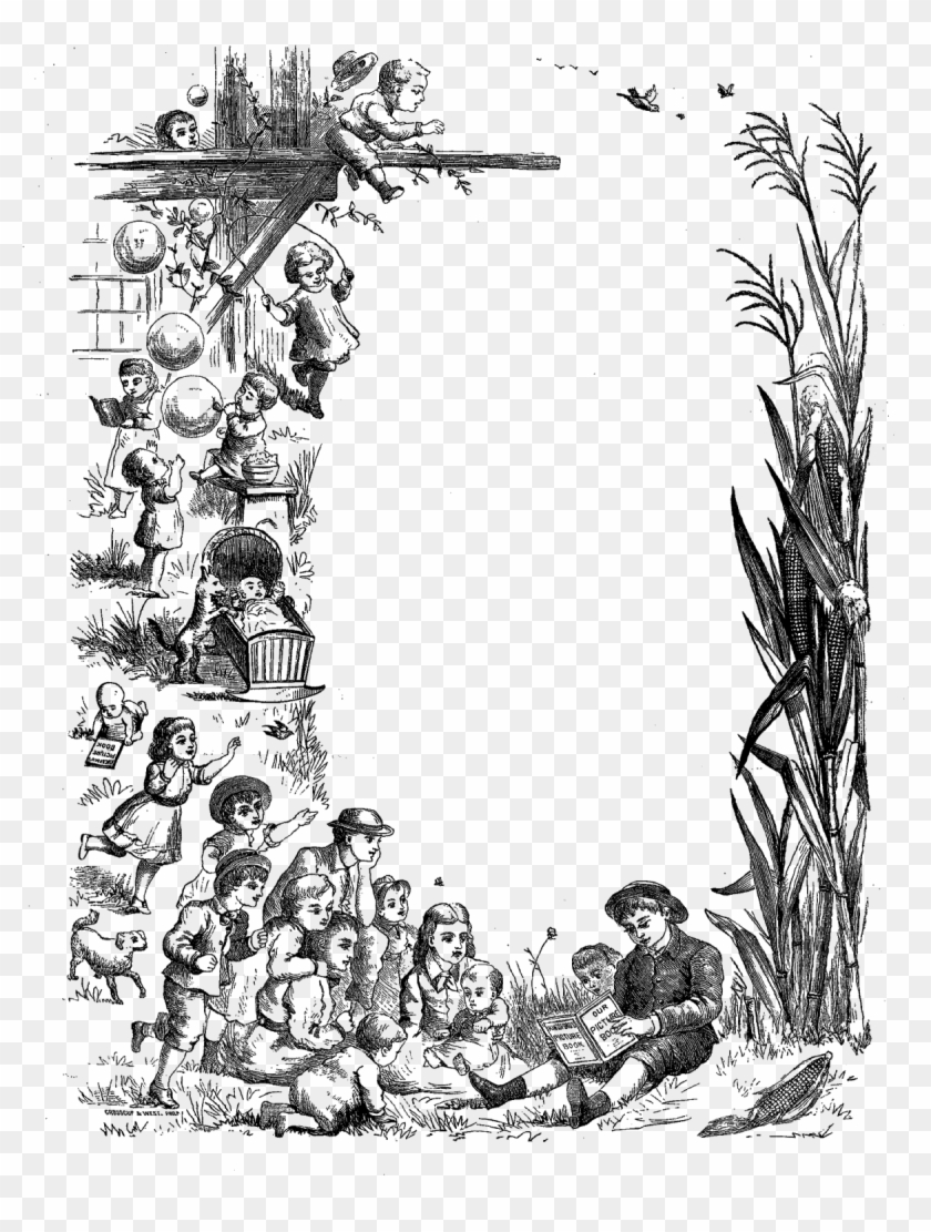 Digital Stamp Design ~ Free Printable Victorian Frame - Illustration Clipart