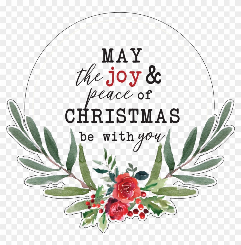 Joy & Peace Wreath Print - Honesty Clipart #5763324