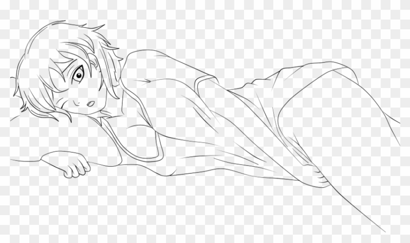 Sexy Anime Lineart - Line Art Anime Transperint Clipart #5764792