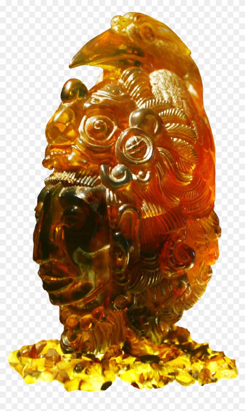 Cabeza Maya, Ambar - Carving Clipart