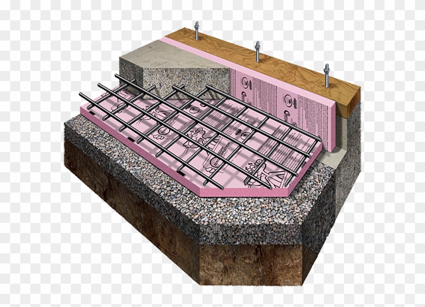 Below-grade Under Slab System With Foamular® Rigid - Radiant Floor Heating Concrete Slab Insulation Clipart #5765884