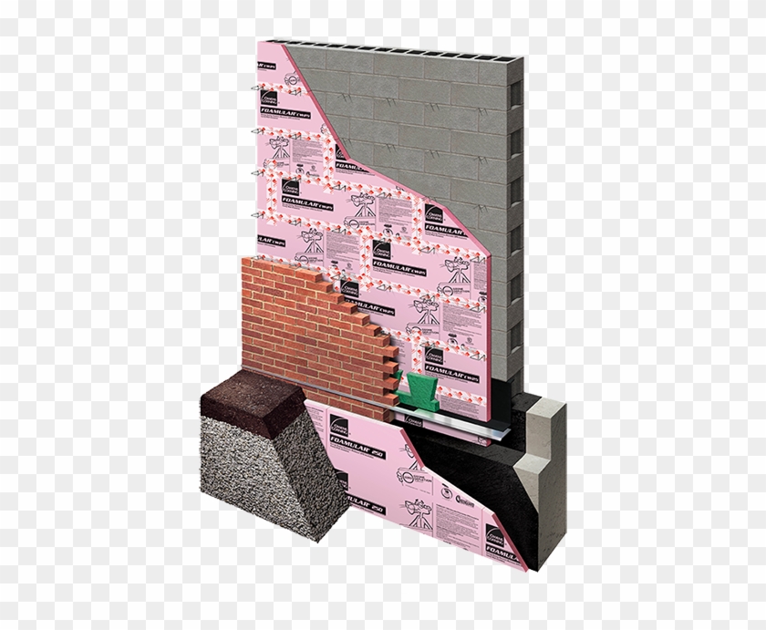 Cmu Wall Masonry Veneer Xps Ci With Taped Xps Joints - House Clipart #5766104