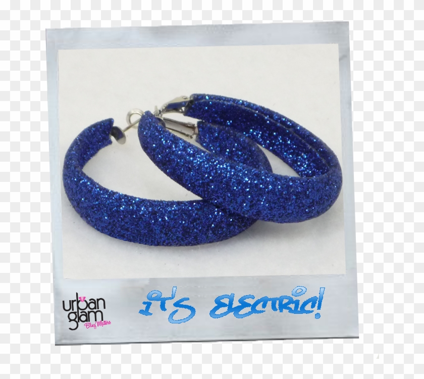 Blue Glitter Hoop Earrings - Royal Blue Hoop Earrings Clipart
