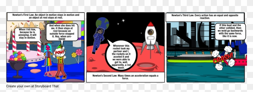 Newton's Laws Of Motion - Cartoon Clipart #5768523