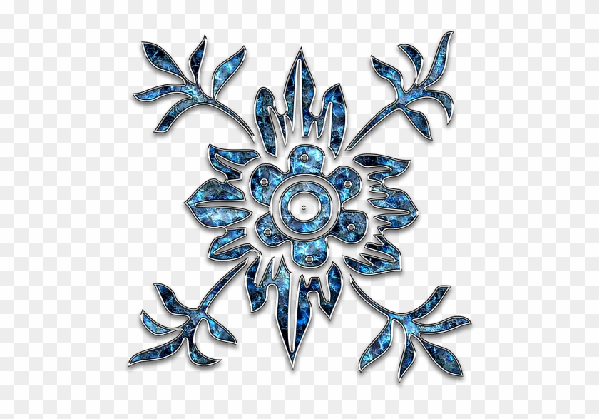Decor Ornament Jewelry Star Glitter Drop Flower - Floral Tattoo Png Clipart #5768558