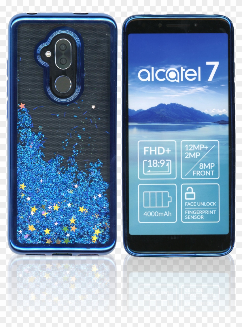 Alcatel 7 Folio Mm Electroplated Water Glitter Blue - Smartphone Clipart
