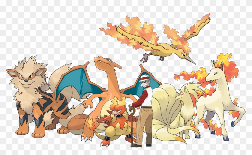 Team Blaine Arcanine, Charizard, Magmar, Moltres, Ninetales, - Charizard Arcanine Team Clipart #5769634