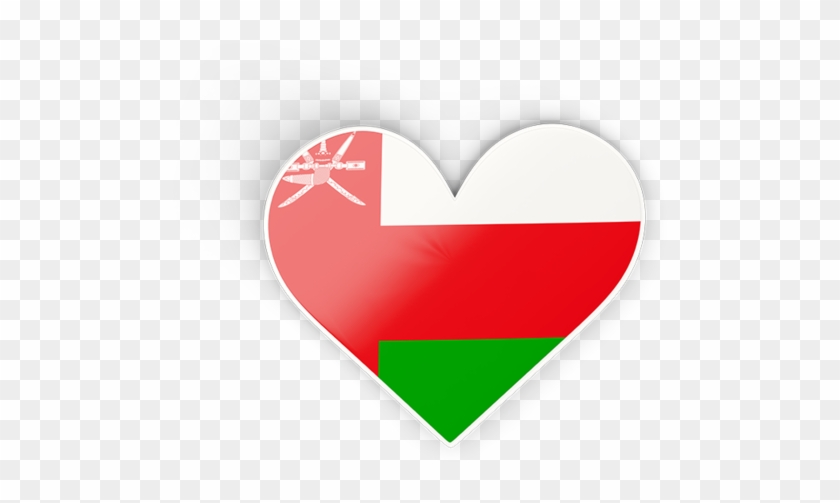 Illustration Of Flag Of Oman - Oman Flag Heart Png Clipart #5769769