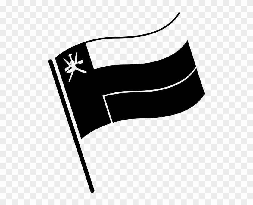 Oman Flag Black And White Clipart