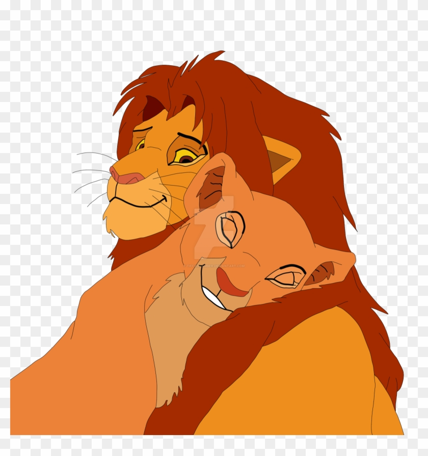Clipart Wallpaper Blink - Lion King Simba And Nala Hug - Png Download