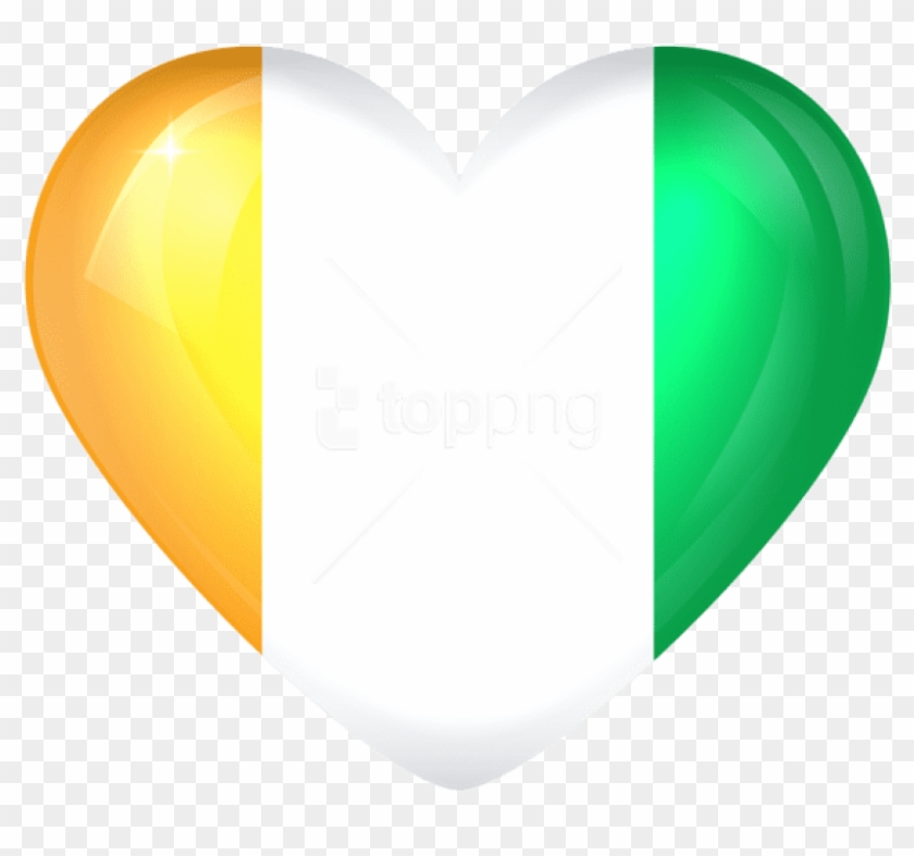 Free Png Download Cote D'ivoire Large Heart Flag Clipart - Heart Transparent Png
