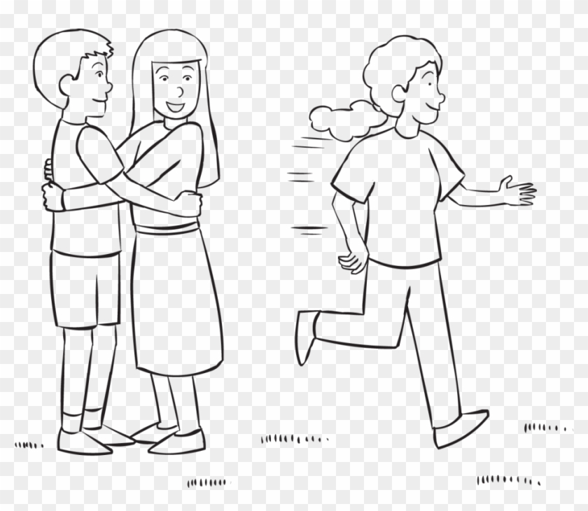 Hug Tag - Line Art Clipart