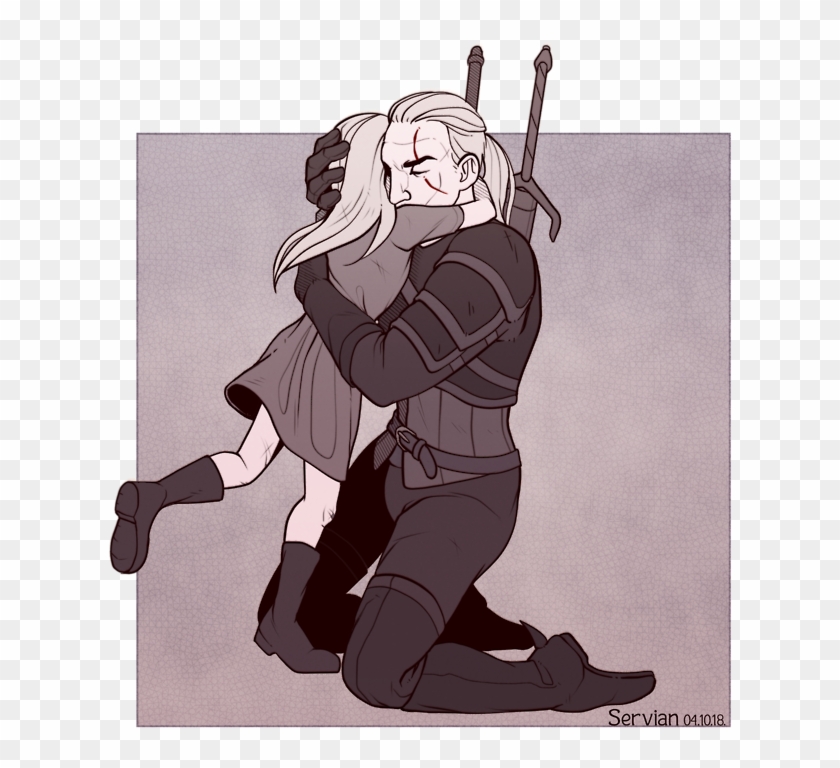 Geralt And Ciri By Servian-nya On Tumblr - Cartoon Clipart #5772094