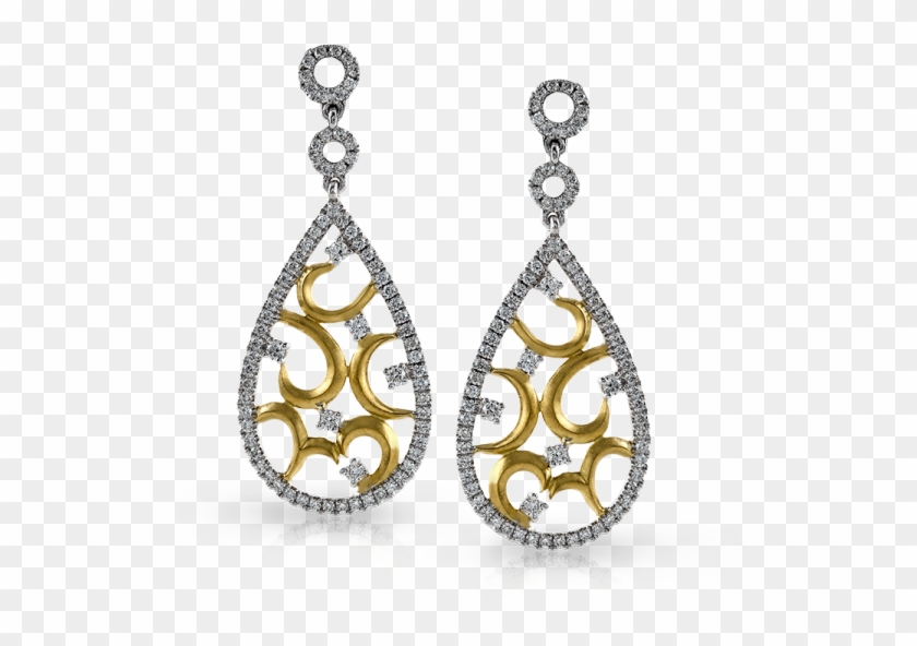 14k Gold Two-tone Diamond Earrings - Earrings Clipart #5773647