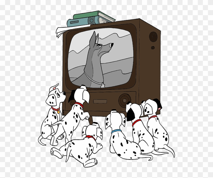 101 Dalmatians Puppies Clip Art Disney Clip Art Galore - Disney Characters Watching Tv - Png Download