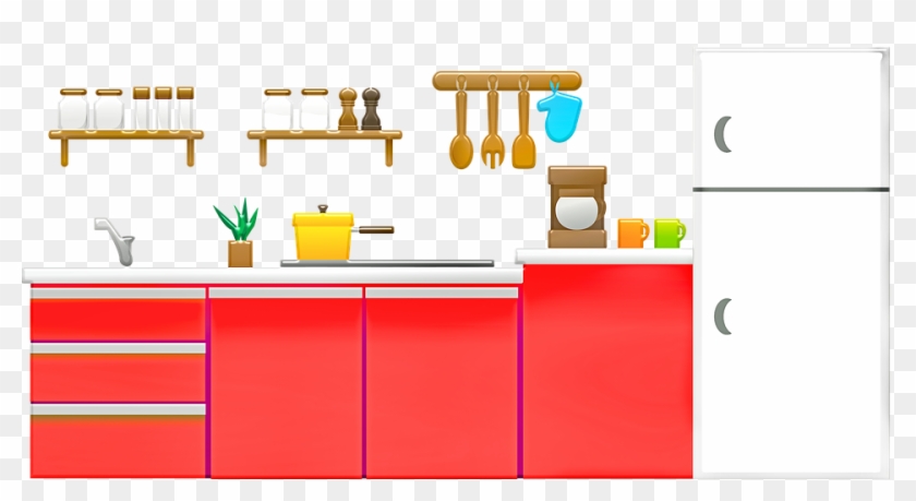 Refrigerator Kitchen Stove Stink Cupboards Cooking - キッチン イラスト フリー 素材 Clipart