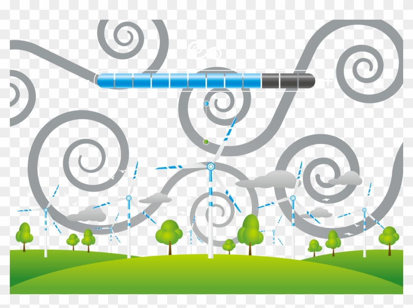 Wind Power Clip Eco Turn Windmill Transprent - Graphic Design - Png Download