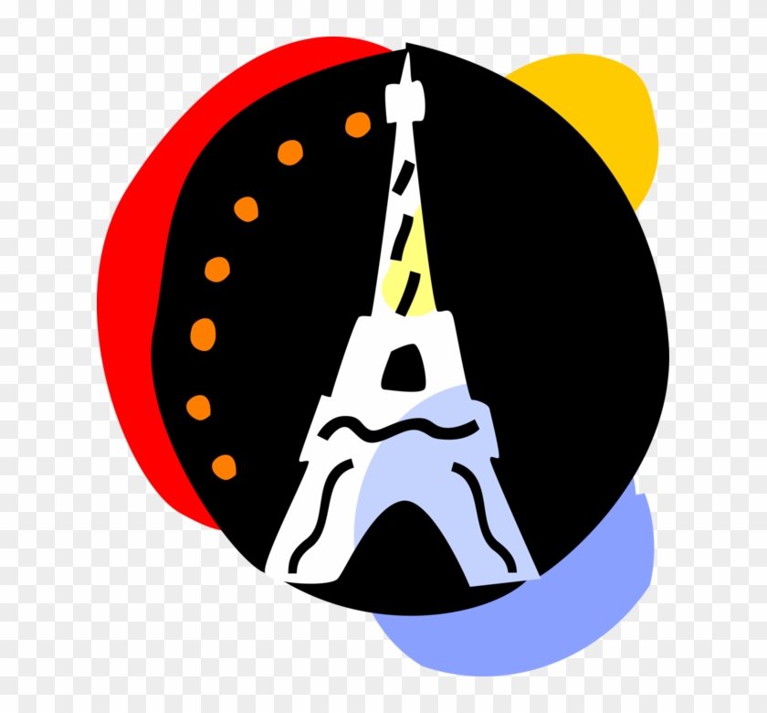 Vector Illustration Of Eiffel Tower On Champ De Mars Clipart