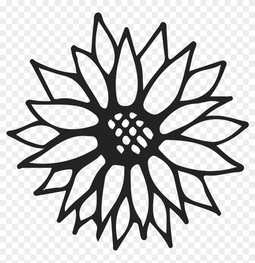 Sunflower Outline Rubber Stamp - Free The Word Gif Clipart