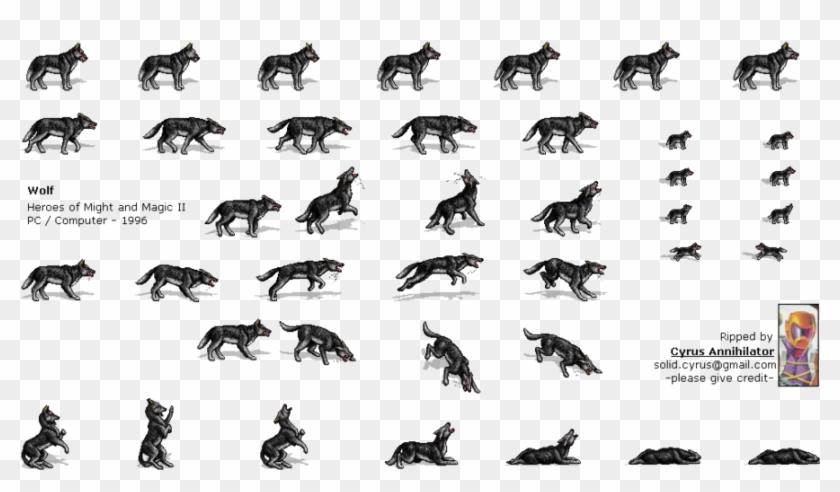 Pixel Art Wolf Animation Clipart Wolf Pixel Art Sprite - Rpg Maker Xp Wolf - Png Download #5782398
