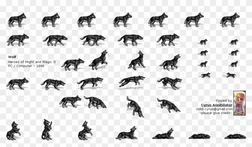 Pixel Art Wolf Animation Clipart Wolf Pixel Art Sprite - Rpg Maker Xp Wolf - Png Download