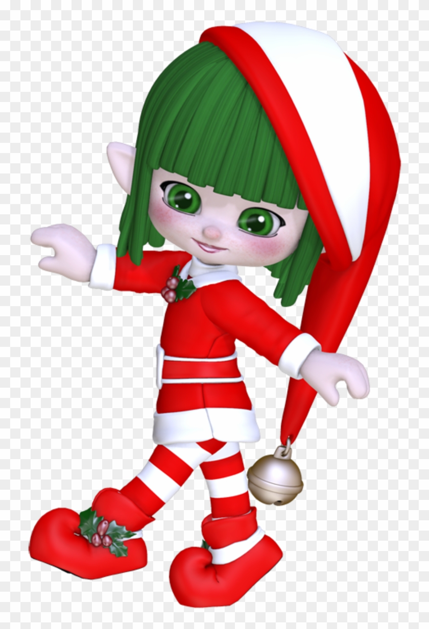 Christmas Cookies, Gnomes, Tube, Clip Art, Color Red, - Duendes Mujer Navideños Animados - Png Download