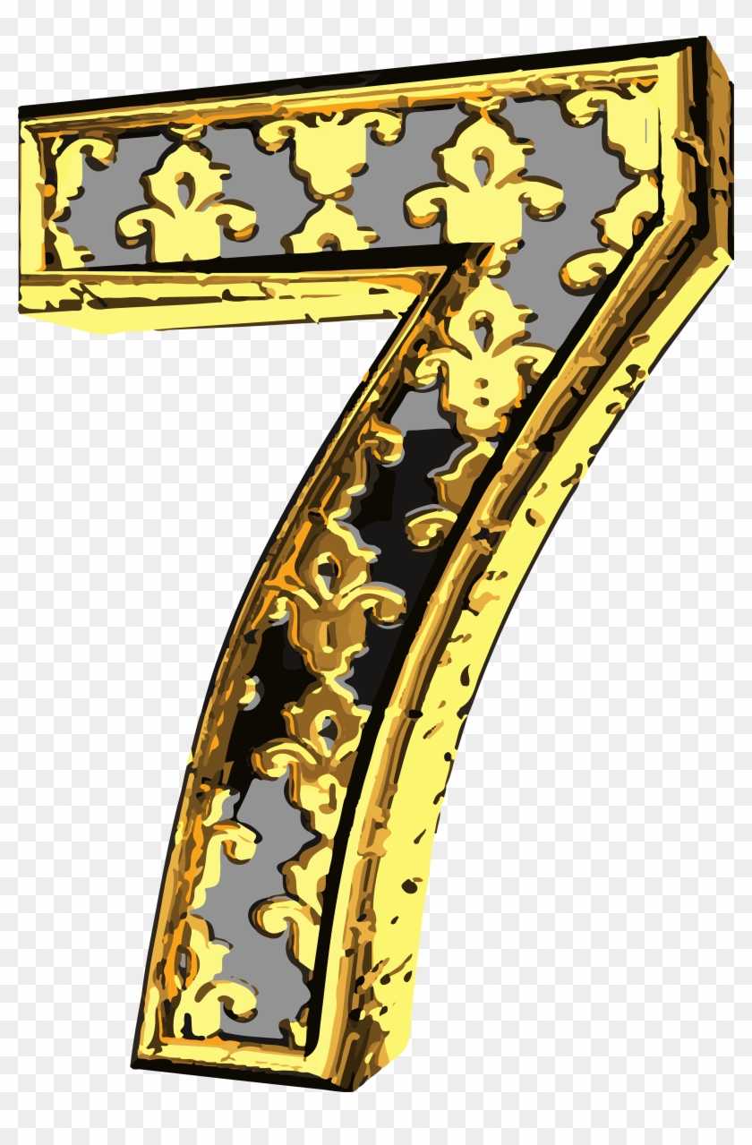 Elegant Vintage Number Seven Png Clip Art Image - Seven Png Transparent Png