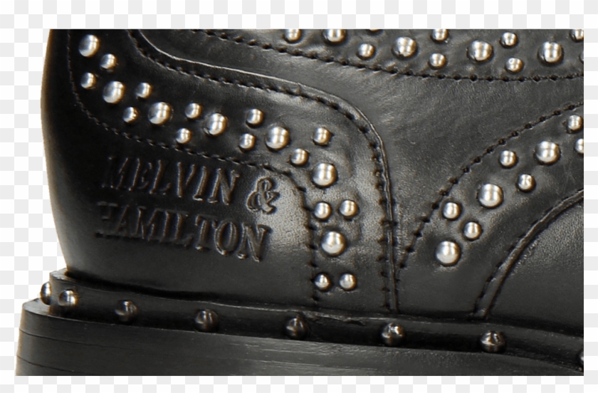 Derby Shoes Sally 53 Black Rivets Outside - Leather Clipart #5782882