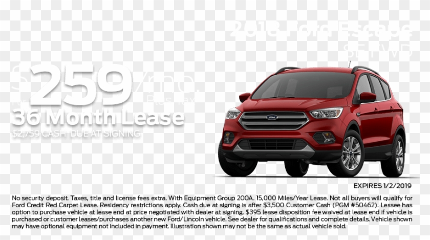 Check Out These New Car Lease Specials On The All New - 2019 Ford Escape Png Clipart #5783049