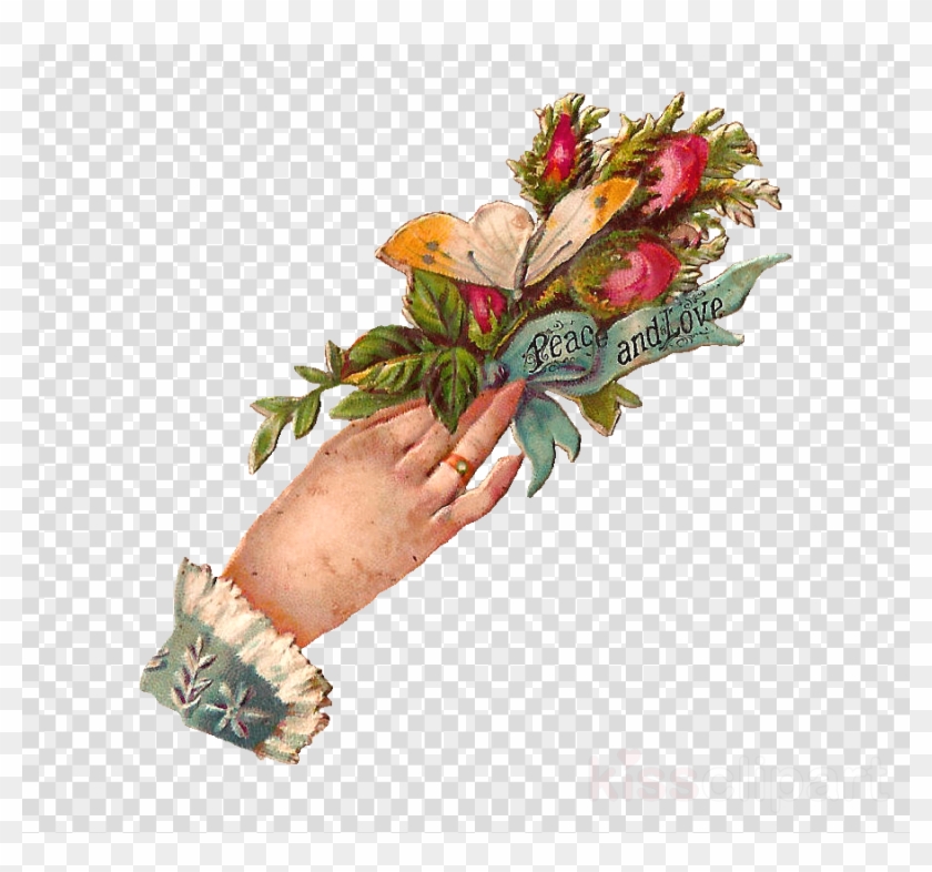 Victorian Hand Holding Flowers Clipart Victorian Era - Picsart Png Hair Editing Transparent Png