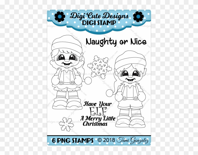 Elf Cuties Digi Stamp-christmas, Elf, Elves - Candy Corn Clipart