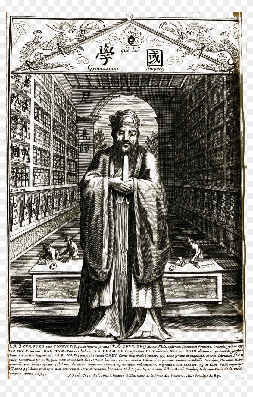Confucius Sinarum Philosophus Frontispiece Bw - History Of Confucianism Clipart #5783939