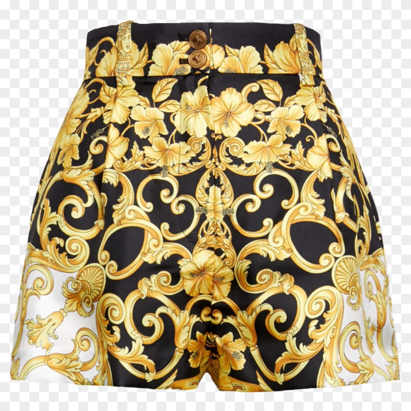 #versace #shorts #expensive #luxury #black #gold #white - Versace Shorts Women Clipart #5784366