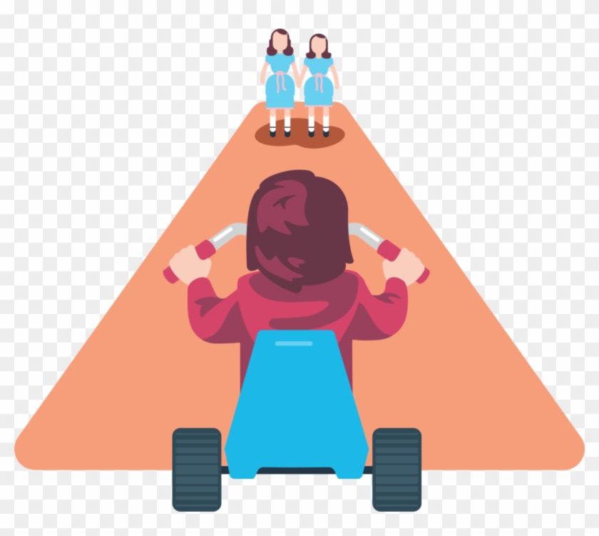 Danny Torrance From 'the Shining,' Grady Twins In Hallway, - Illustration Clipart