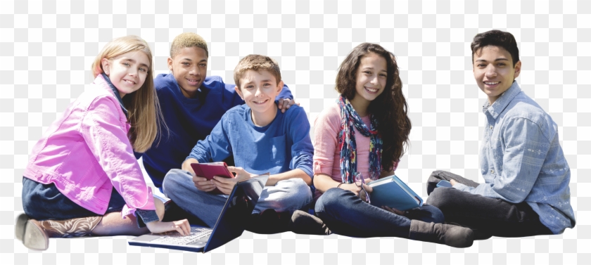 Group Of Middle School Kids With Books - Girl Clipart #5784472