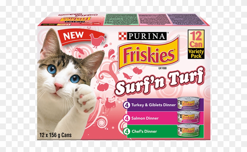 Friskies Wet Cat Tasty Surf And Turf Variety - Friskies Clipart #5784899