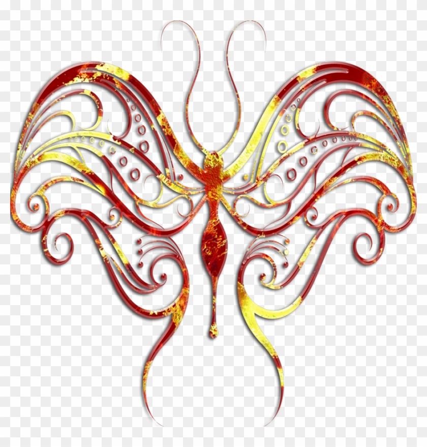 Red Butterfly - Illustration Clipart #5785282