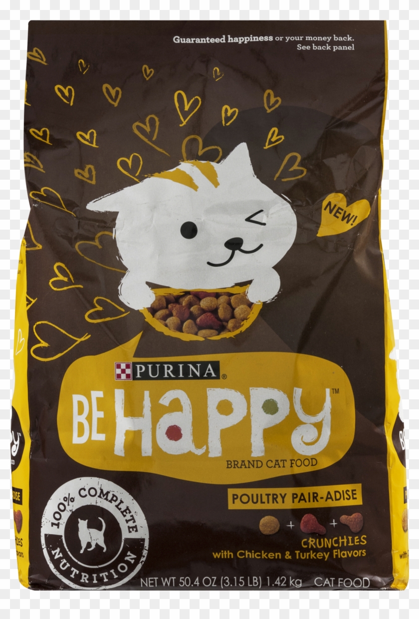 Purina Be Happy Cat Food Poultry Pair-adise Crunchies, - Happy Clipart #5785494
