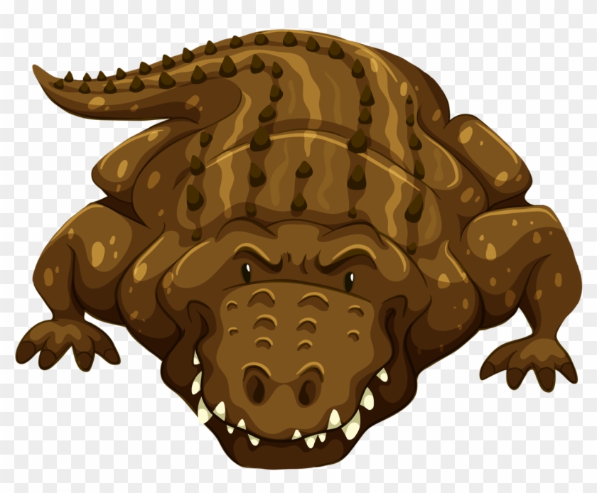 Front On View Of A Crocodile Clipart #5787866