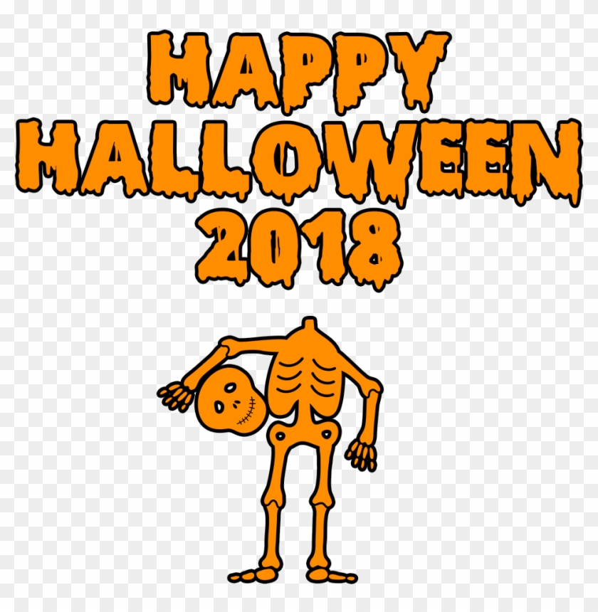 Download Happy Halloween 2018 Scary Skeleton Bloody - Happy Halloween 2018 Clipart - Png Download