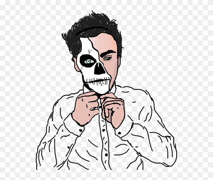 Ethandolan Halloween Skeleton Draw Drawing Sketch Freet - Cartoon Ethan Dolan Drawing Clipart #5788925