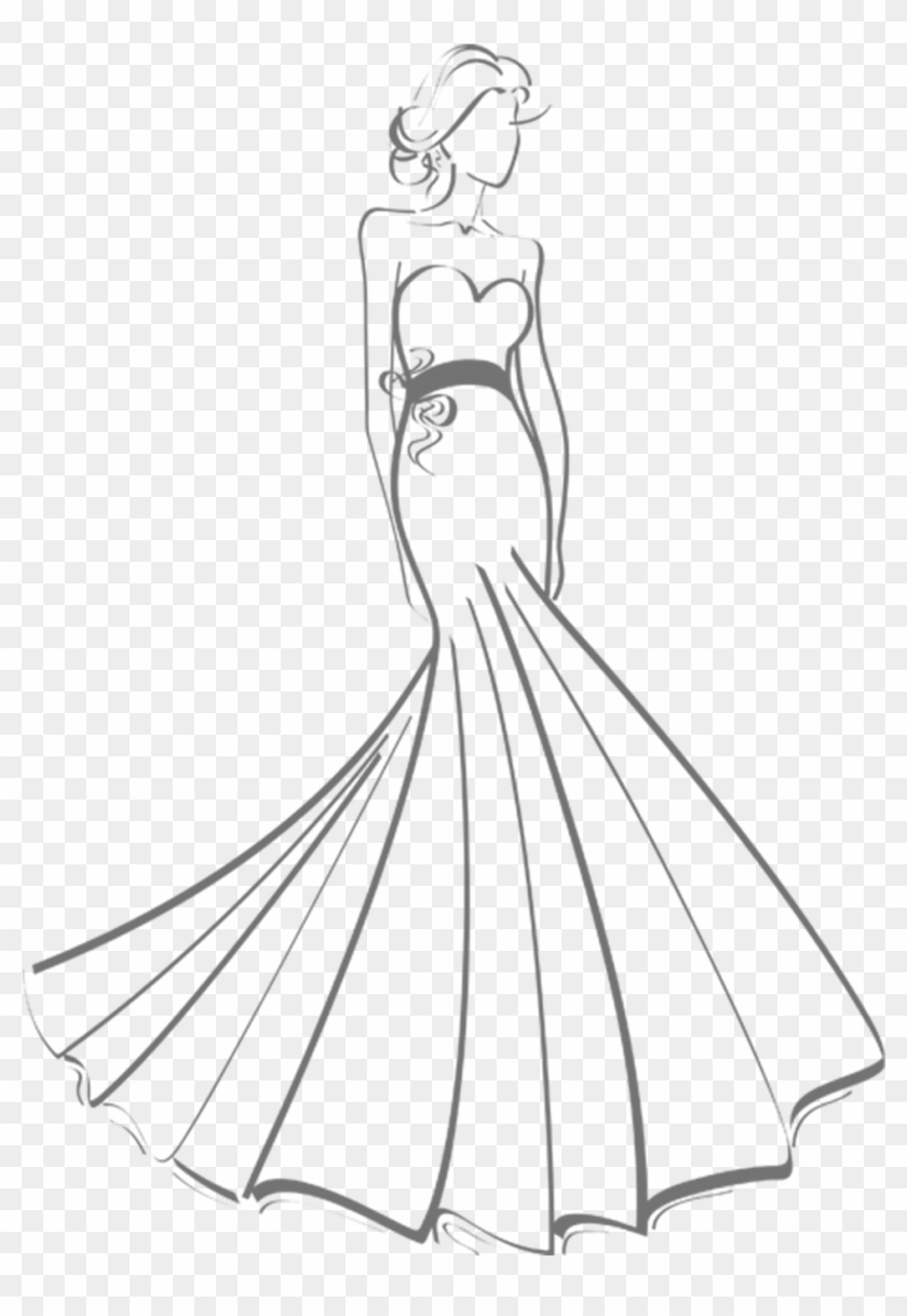 Drawing Transparent Dress - Vertical Line Dress Drawing Clipart #5789055