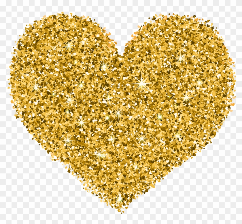 View Full Size - Transparent Golden Hearts Clipart