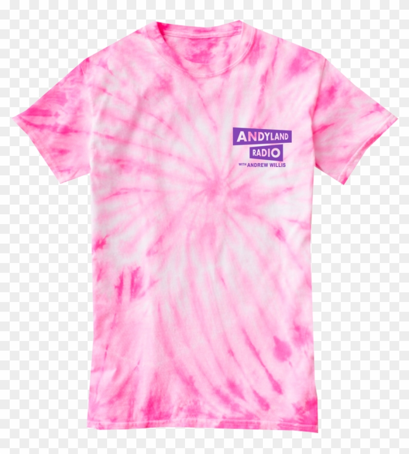 Official Andyland Radio Pink Tie Dye T-shirt , Png - Shirt Clipart #5790538