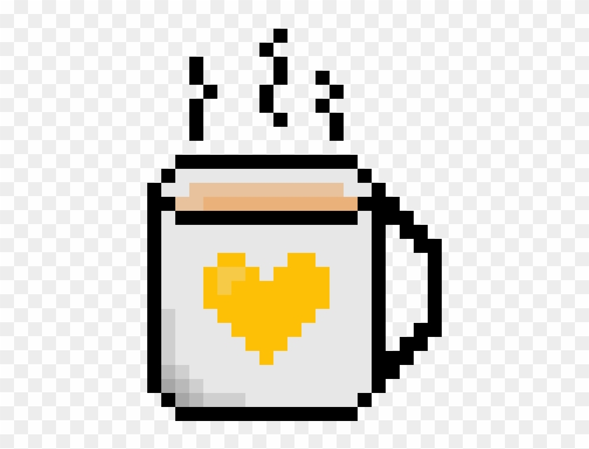 Golden Heart Mug - Mug Cross Stitch Pattern Clipart